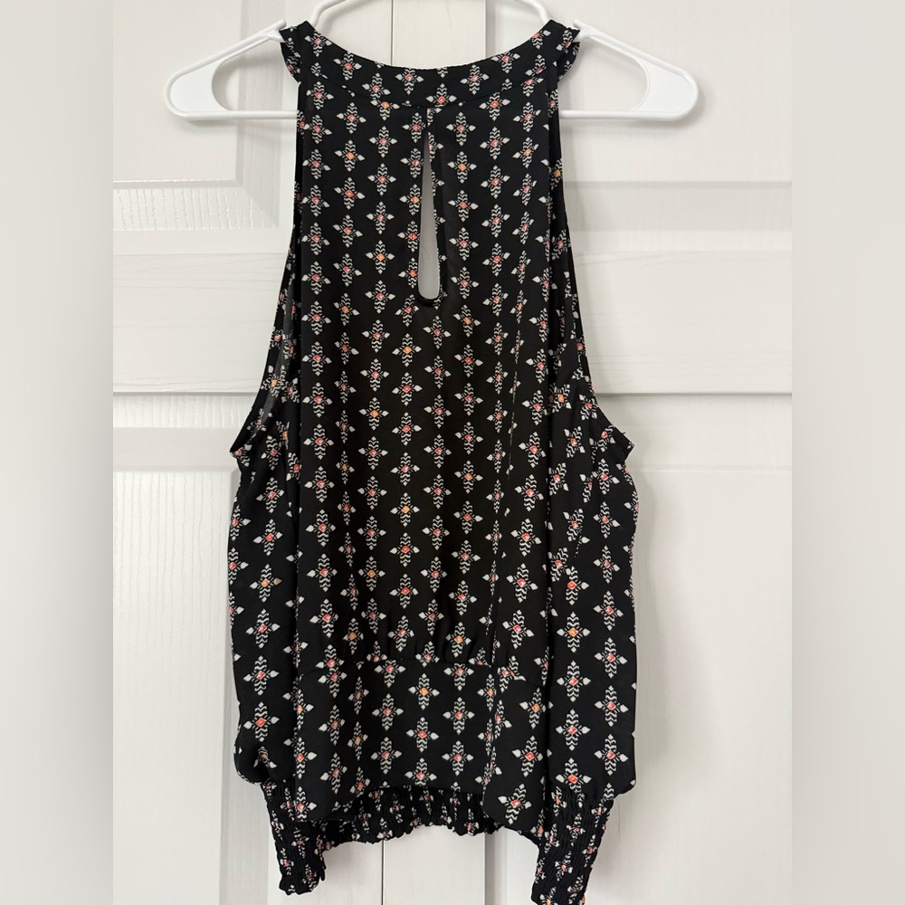 Express Black Floral Sleeveless Blouse